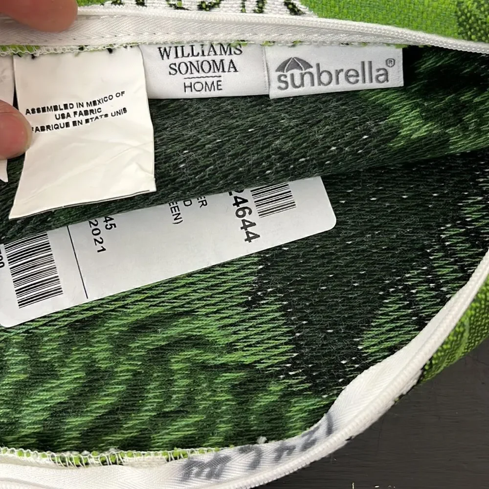 Williams Sonoma Outdoor Sunbrella Tiger Tropical Jacquard pillow case